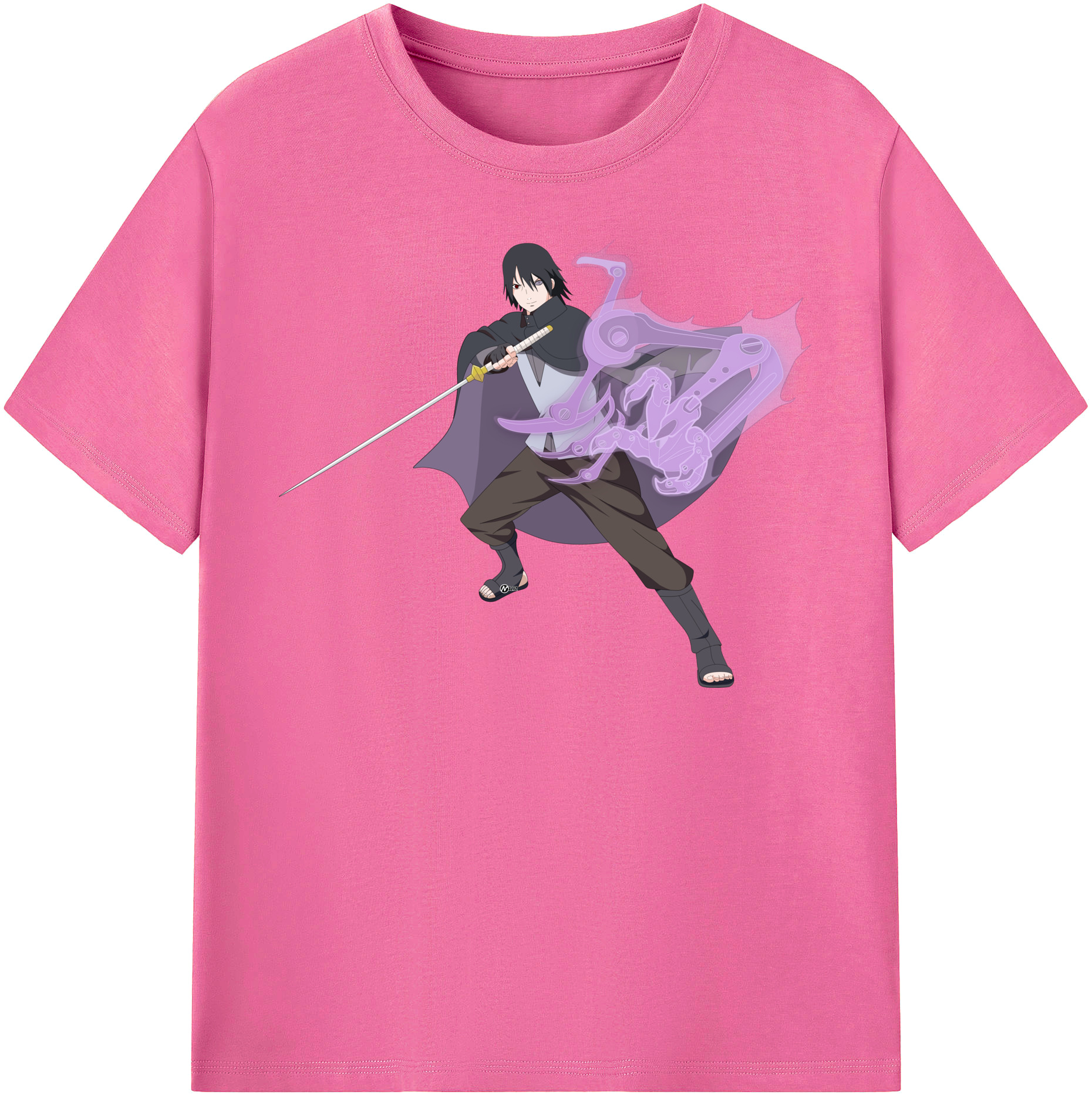 （画像用） NARUTO -ナルト- うちは サスケ Uchiha Sasuke レディースカジュアルプリントTシャツ（綿100％）